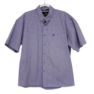 Wrangler | George Strait Violet Check Short Sleeve Button Up Shirt Men’s XXL